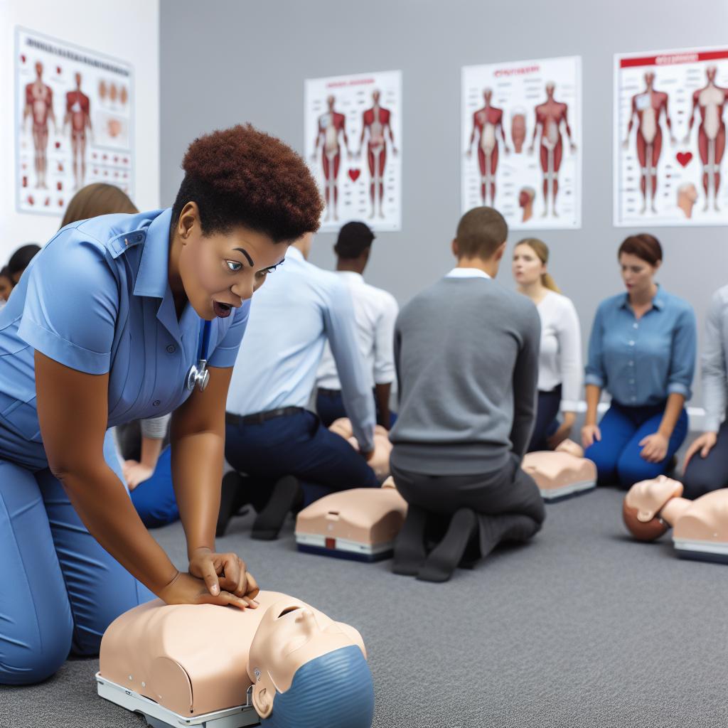 cpr class with woman